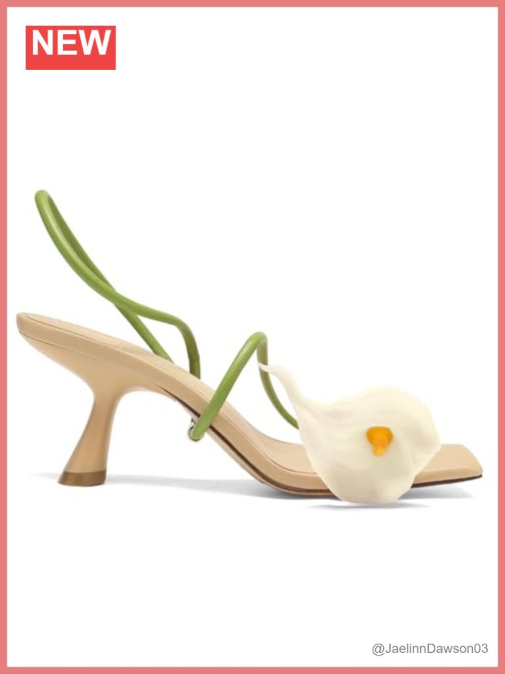 Women's Floral Kitten Heels Strappy Sandals Square Toe PU Slingback